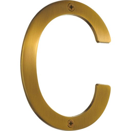 Beslagsboden Villa husbogstav, C, børstet messing
