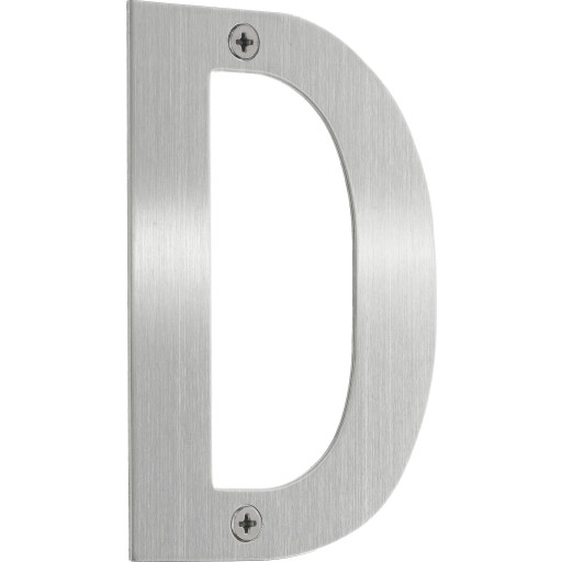 Beslagsboden husbogstav D, børstet stål