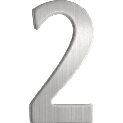 Beslagsboden rustfri postkassenummer, 2, børstet stål