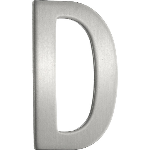 Beslagsboden rustfri postkassebogstav, D, børstet stål