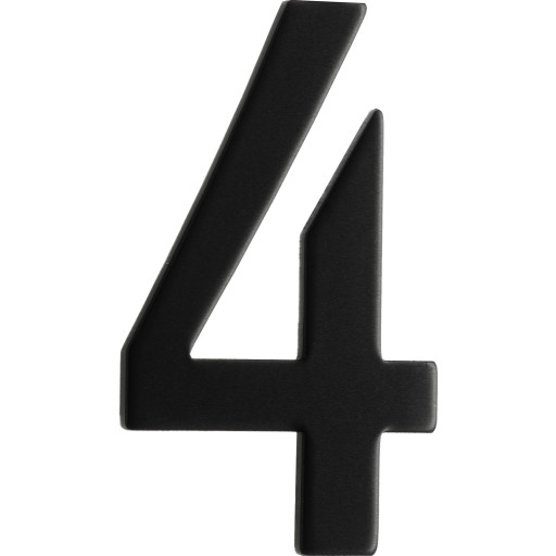 Beslagsboden rustfri postkassenummer, 4, sort