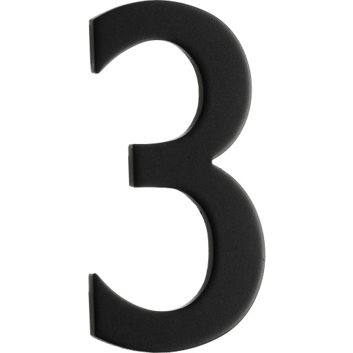 Beslagsboden rustfri postkassenummer, 3, sort