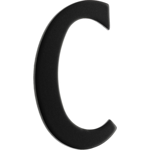 Beslagsboden rustfri postkassebogstav, C, sort