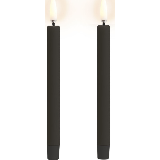 12 stk Uyuni LED kronelys, batteri, sort
