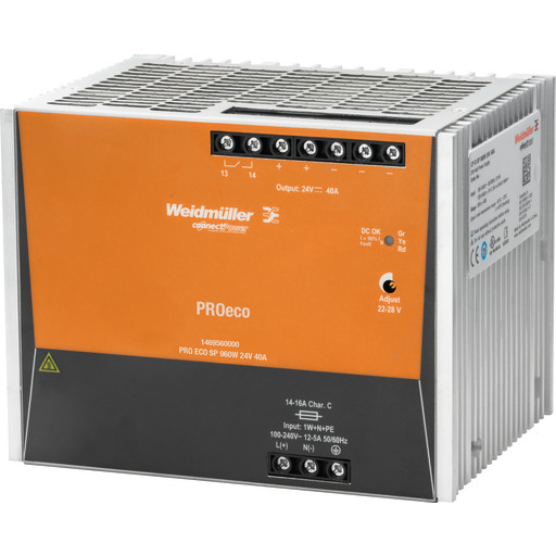 Strømforsyning Pro Eco3 960w 24vdc 40a Fra Weidmüller