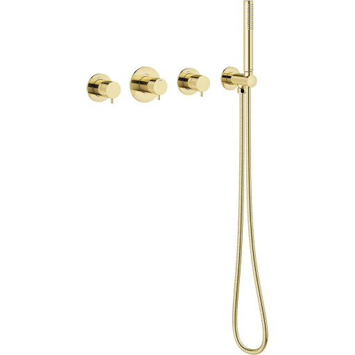 Damixa Silhouet BS1 kararmatur med brusesæt, poleret messing PVD