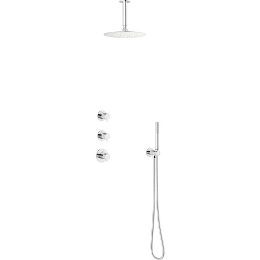 Damixa Silhouet XS2 brusesæt, vandbesparende, krom