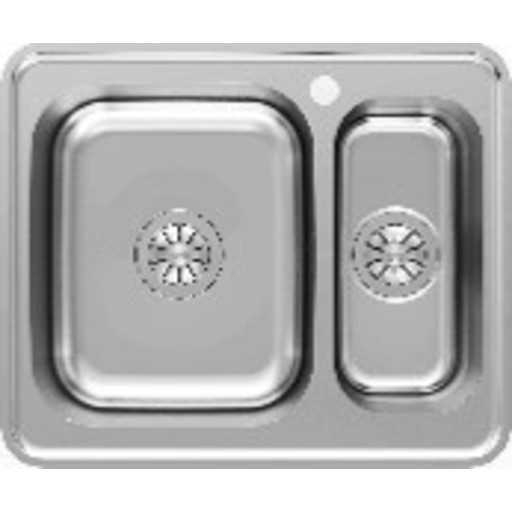 Intra Nivis NIV62SHLF køkkenvask, 62x51,5 cm, rustfrit stål