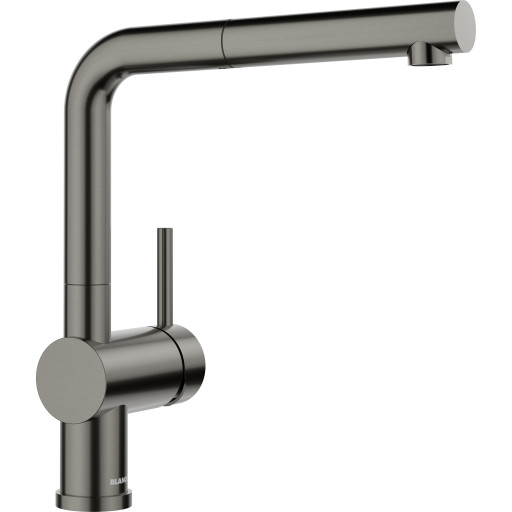 Blanco Linus-S køkkenarmatur, udtrækstud, sort krom billede