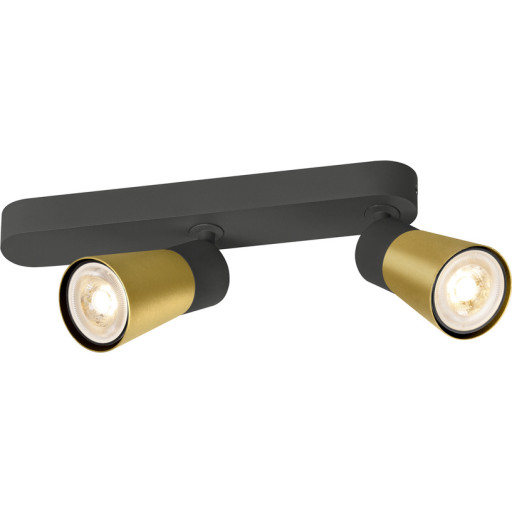 PURI CW Vägg- och taklampa svart/guld GU10 6W IP20