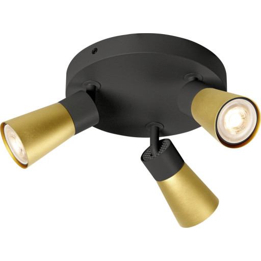 PURI CW Vägg- och taklampa svart/guld GU10 6W IP20