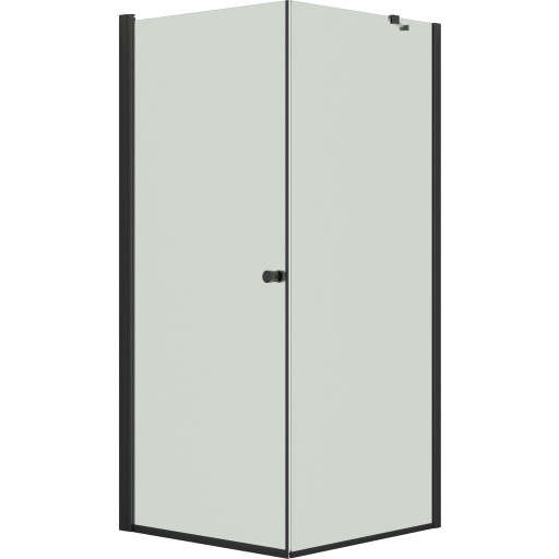 Dansani Match brusehjørne, model A+D, 67x67 cm, klart glas, sort profil