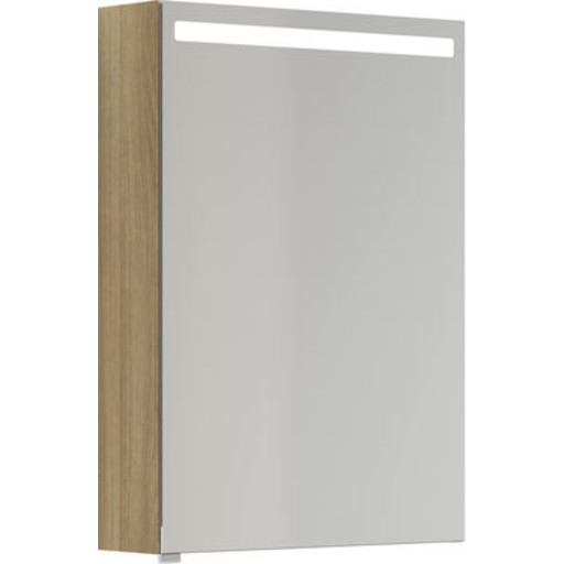 Dansani Mido+ Top spejlskab med lys, 50x70 cm, eg