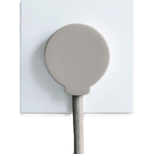 NORM flad design stikprop, schuko, m. jord, vinkel, rund, mat overflade, mat gr