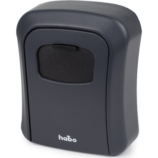 Habo nøgleboks m/ kodelås - vægmonteret sort/grå lak 103 kombilås