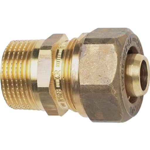 TA Komp. Overgang med nippel 3/4'' x 20x2,0 mm. Med støttebøsning til pex. Type TA 603