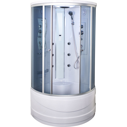 Arrow duschkabin 6126, ångbastu, massagedusch, takdusch, högt kar, tonat glas