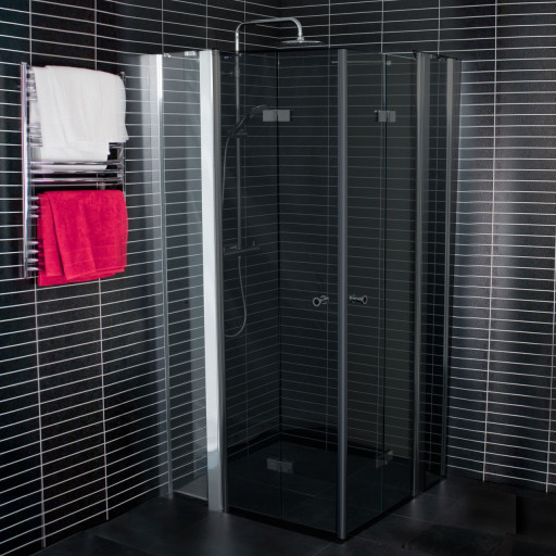 Arrow Wall High Special duschvägg, 200x29,2 cm, klart glas, aluminiumprofil