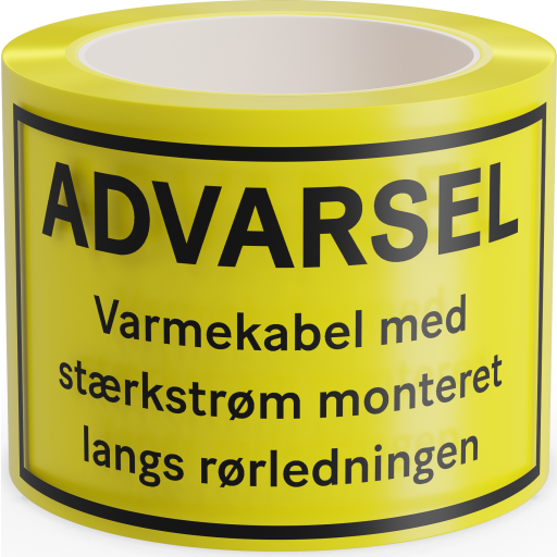 Ebeco advarselstape til varmekabelanlæg, 33 meter