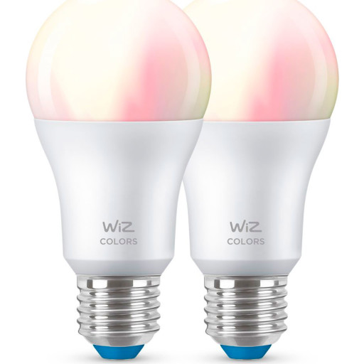 Wiz E27 standardlampa, 2200K-6500K, 8W, 2-pack