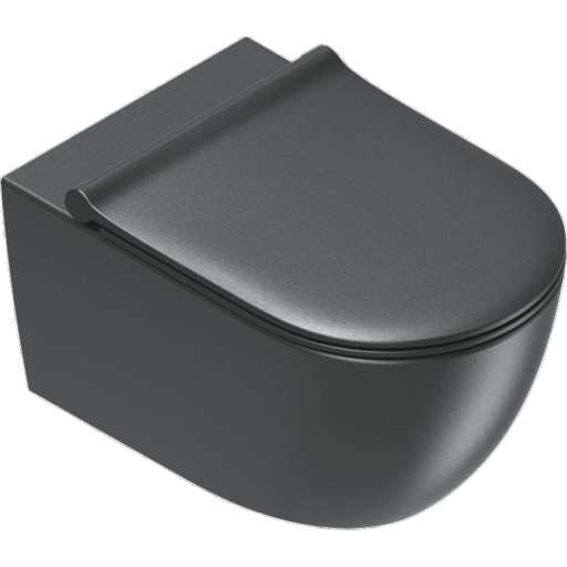 Catalano Sfera vægtoilet 55x35 - Nero, bolteafstand 180mm, skjult montering uden skyllekant