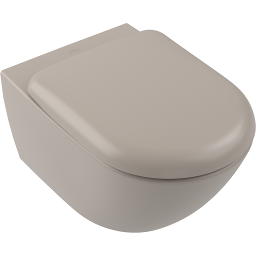 Villeroy & Boch Antao vägghängd toalett, utan spolkant, rengöringsvänlig, matt beige