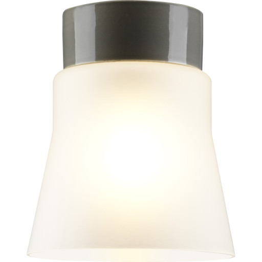 Taklampa Open Anna grå, matt opalglas E27