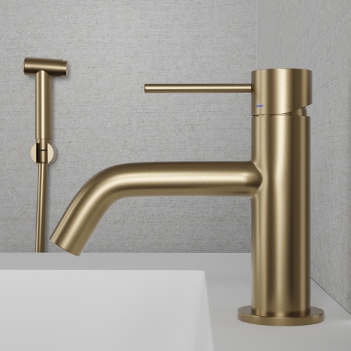 Scandtap Voyage B servantbatteri med sidedusj, uten bunnventil, sand