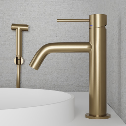 Scandtap Voyage B håndvaskarmatur, børstet messing