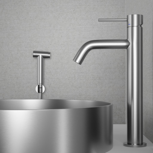 Scandtap Voyage B håndvaskarmatur, børstet stål