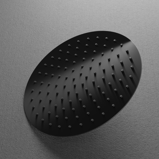 Scandtap Pleasure brusehoved, Ø25 cm, børstet sort krom billede