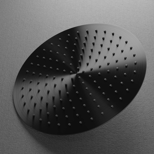 Scandtap Harmonized hovedbruser, Ø30 cm, børstet sort krom