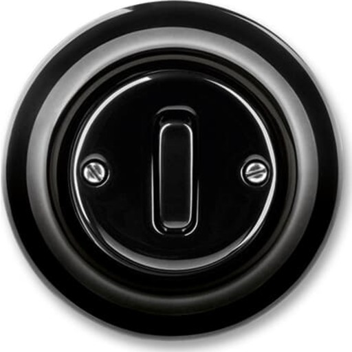 Korrespondanceafbryder, Glans sort, 10A 250V, Decento