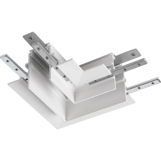 SLV 48V Track L-samlestykke til indbygningsskinne, venstre, hvid