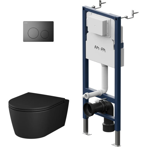 AM.PM Func toiletpakke, uden skyllekant, mat sort