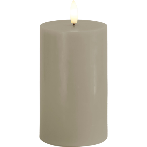 Sirius - Sille Bloklys, Ø7,5xH12,5 cm, Varm Grå