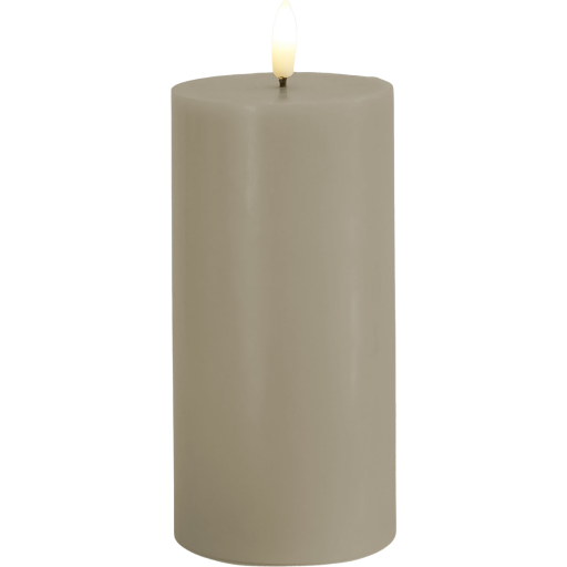 Sirius - Sille Bloklys, Ø7,5xH15 cm, Varm Grå