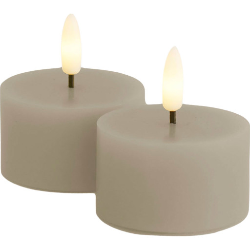 Sirius - Sille Fyrfadslys 2 stk. Ø6xH3,4 cm, Varm Grå
