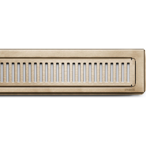 PURUS Line RIB ramme og rist 800mm. Kobber, PVD behandlet. Rustfrit stål