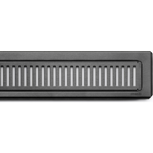 PURUS Line RIB ramme og rist 1000mm. Sort, PVD behandlet. Rustfrit stål