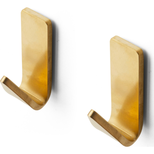 Bastant Design håndklædekrog, 2 stk, børstet messing