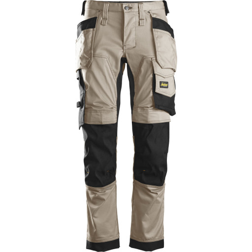 Snickers 6241 AllroundWork håndværkerbukser med stretch, khaki/sort, str. 146