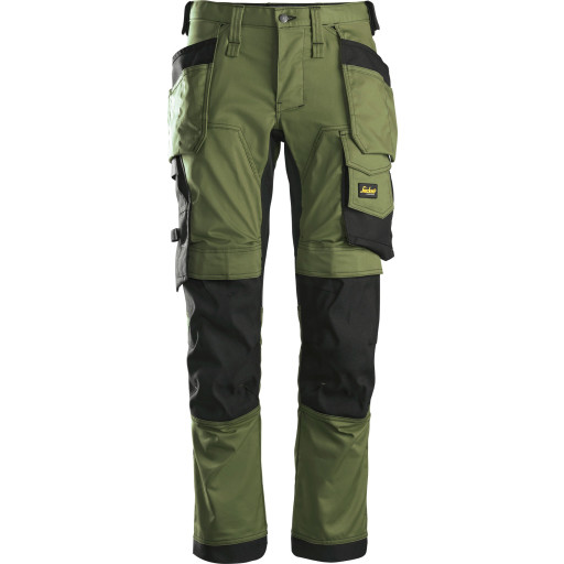 Snickers 6241 AllroundWork håndværkerbukser med stretch, olivengrøn/sort, str. 146