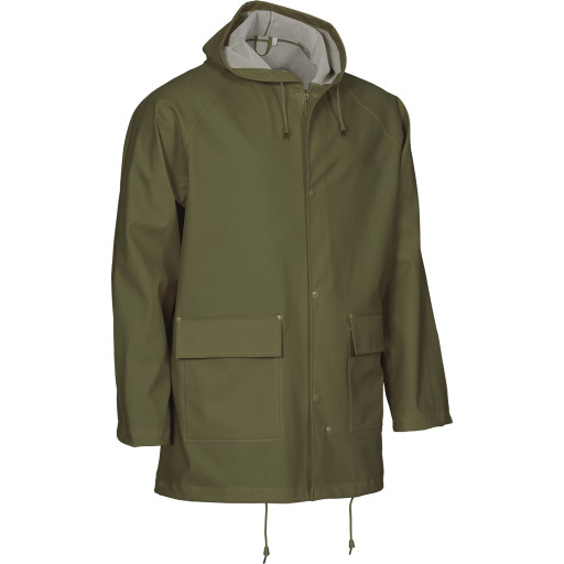 Elka Outdoor regnjakke PU/PVC, olivengrøn, str. S billede