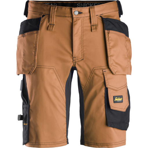 Snickers 6141 AllroundWork håndværkershorts med stretch, brun/sort, str. 60 billede