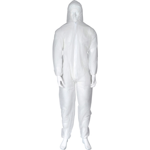 Ox-On PP Coverall Basic beskyttelsesdragt med hætte, hvid, str. M