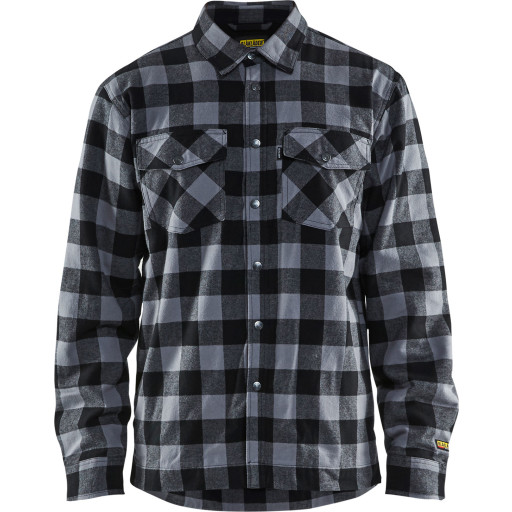 Blåkläder Workwear 3225 foret skovmandsskjorte, grå/sort, str. L billede
