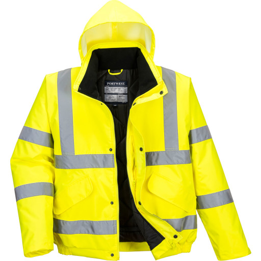 Portwest vinterjakke, hi-vis gul, str. S billede