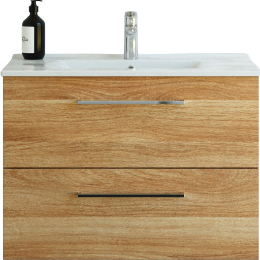 Dansani 81 cm møbelpakke - 81 cm møbelpk. Mido 2 skuffer. vask AMBER, varm eg