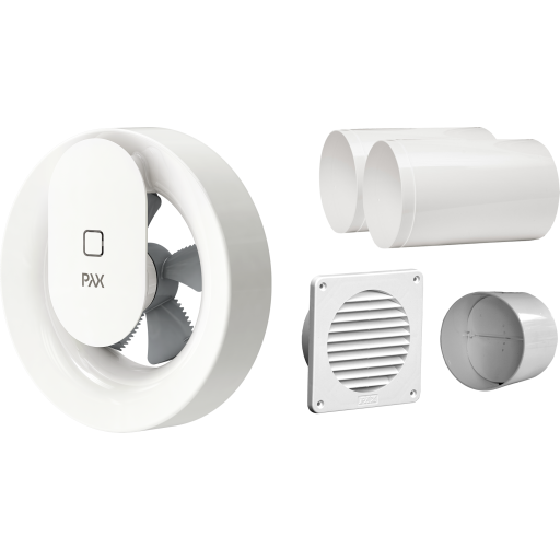 Pax komplet ventilationspakke, Ø100mm, hvid
